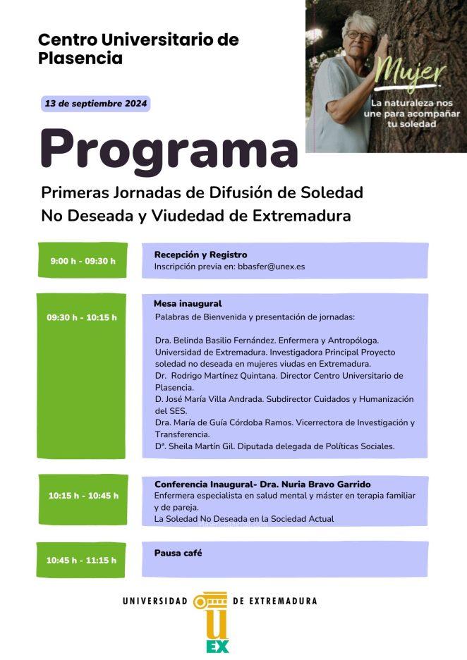 Primeras Jornadas de Difusión de Soledad No Deseada y Viudedad de Extremadura