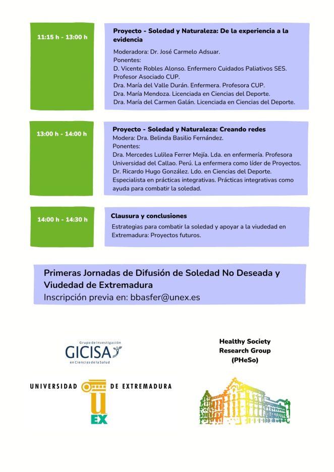 Primeras Jornadas de Difusión de Soledad No Deseada y Viudedad de Extremadura